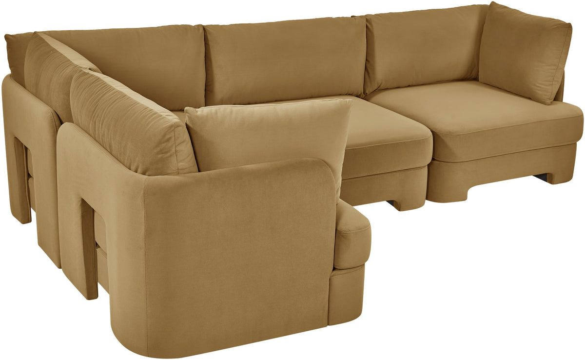 Hammond - Velvet Performance Fabric Upholstered 4 Piece Sectional