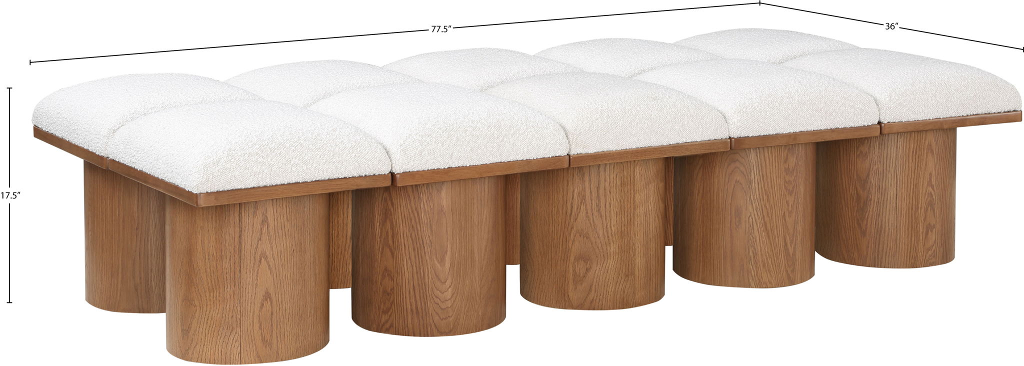 Pavilion - 10 Piece Modular Bench With Brown Base