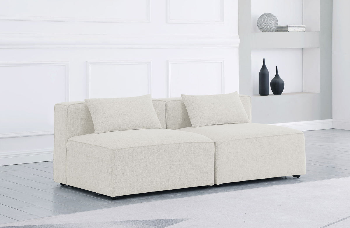 Cube - Linen Modular 2 Seat Armless Sofa