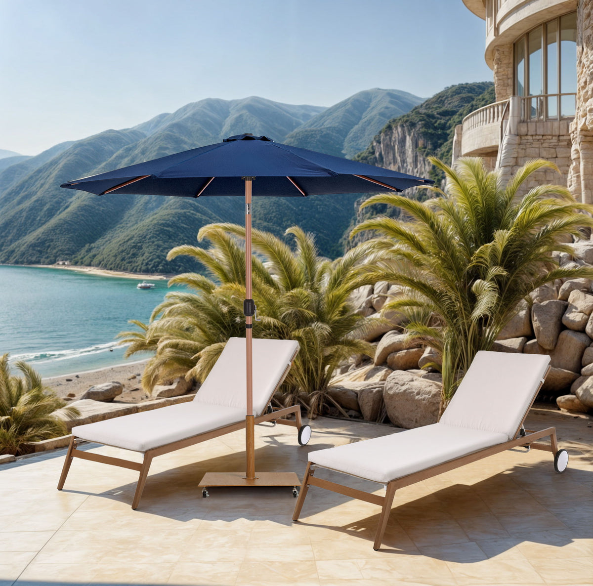 Fiji - Patio Umbrella With Teak Pole