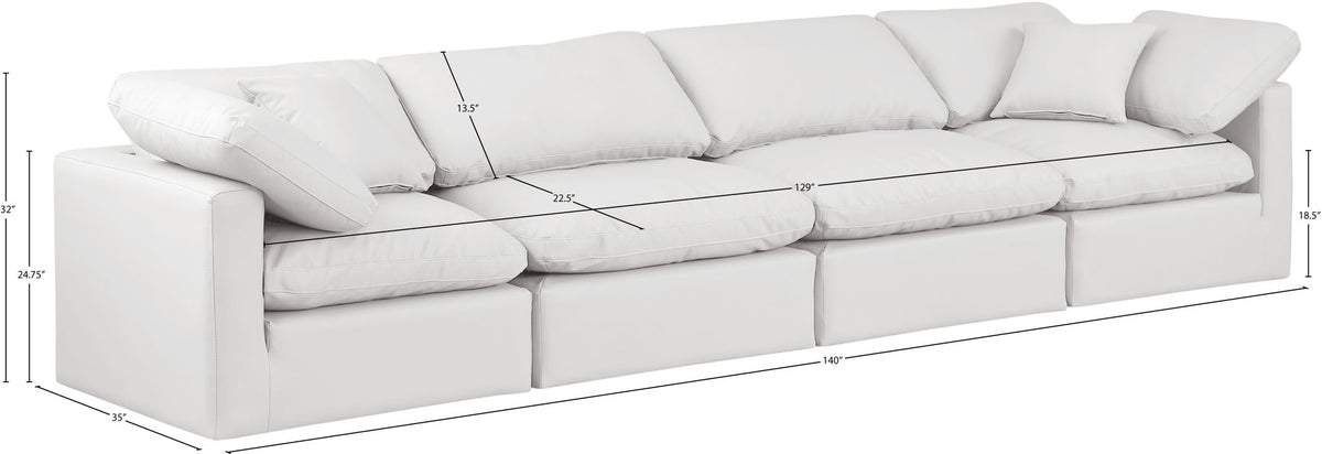 Indulge - Faux Leather 4 Seat Modular Sofa