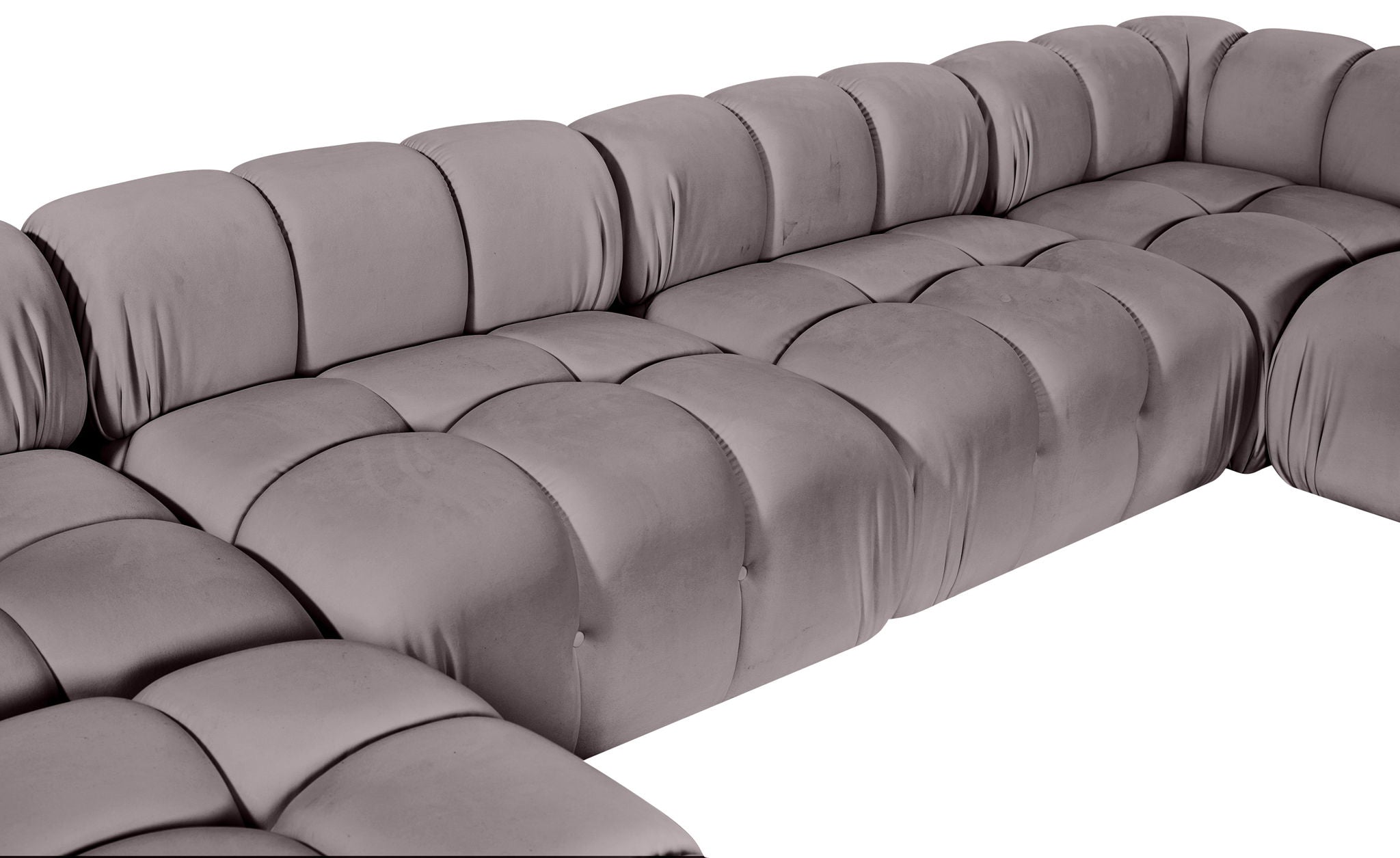 Orin - U-Shaped Velvet 6 Piece Modular Sectional