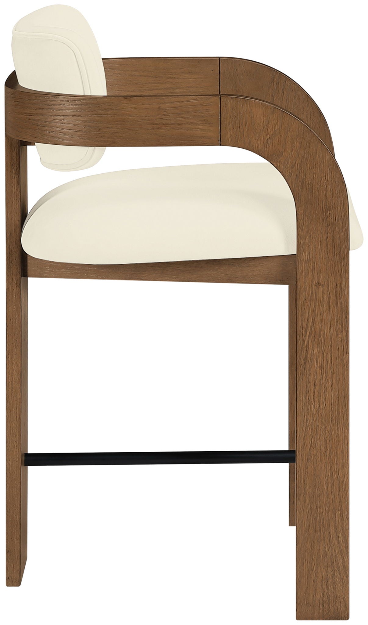 Cedra - Velvet Performance Fabric Upholstered Counter Stool - Brown Frame