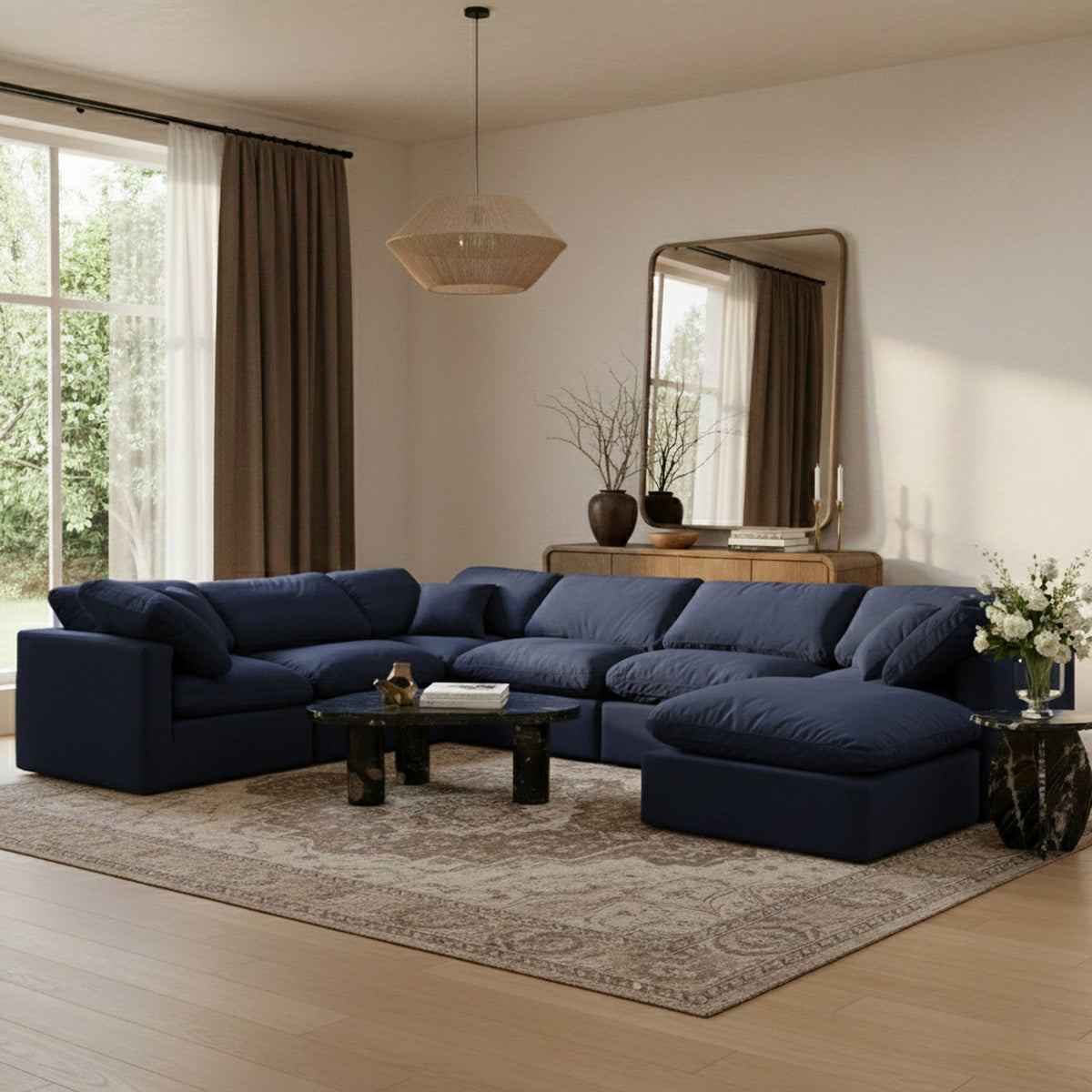 Indulge - Velvet 7 Piece Modular Sectional