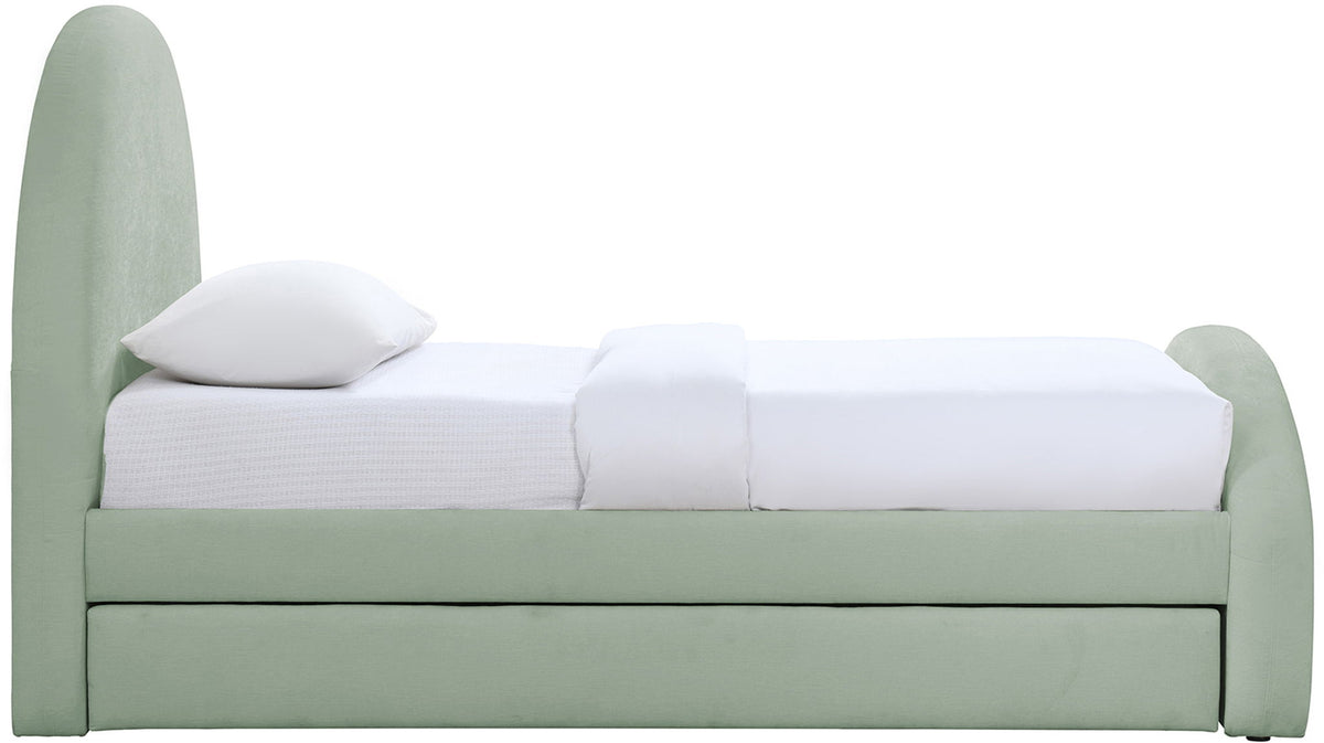 Andaz - Chenille Fabric Upholstered Trundle Bed