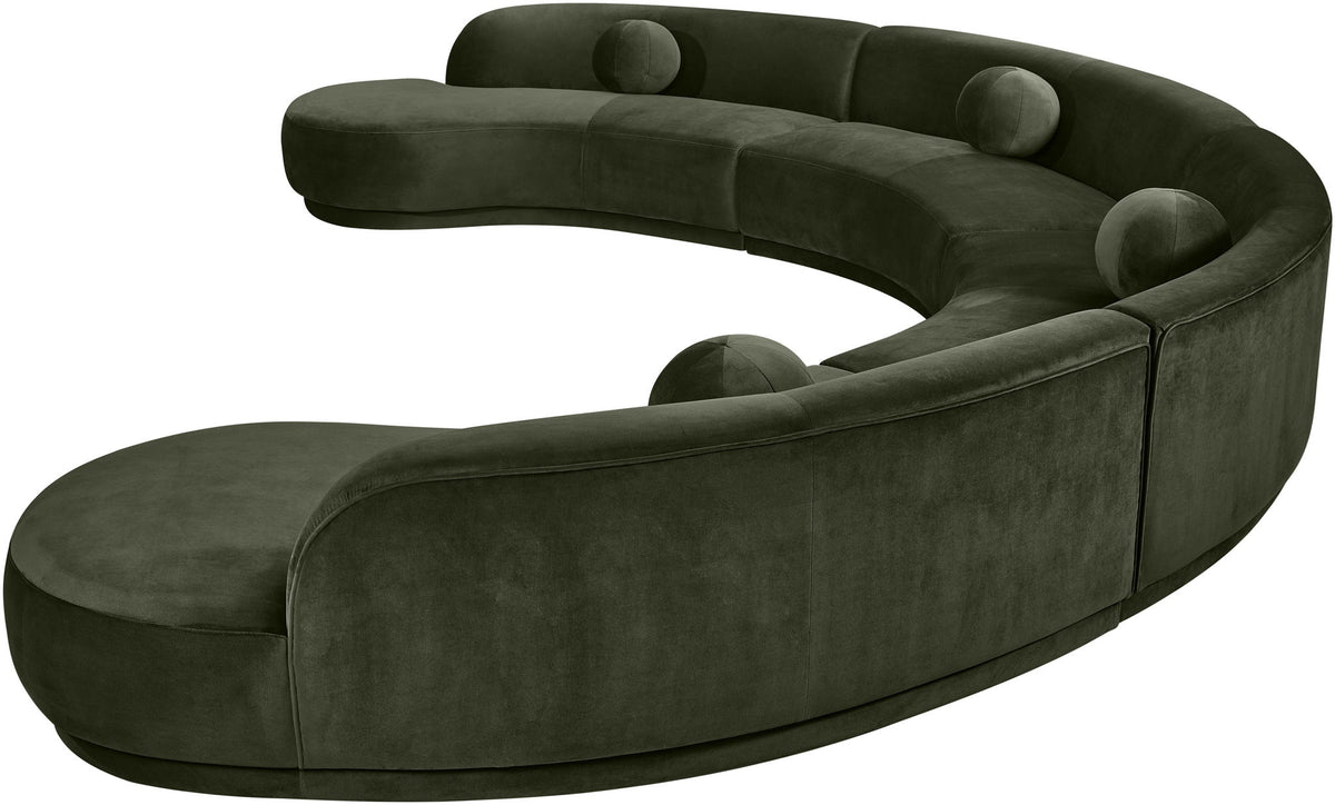 Avra - 189" Velvet Performance Fabric Upholstered Sectional