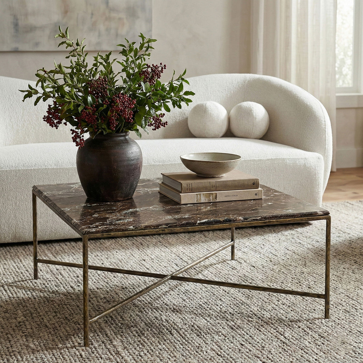 Valen - Marble And Iron Table