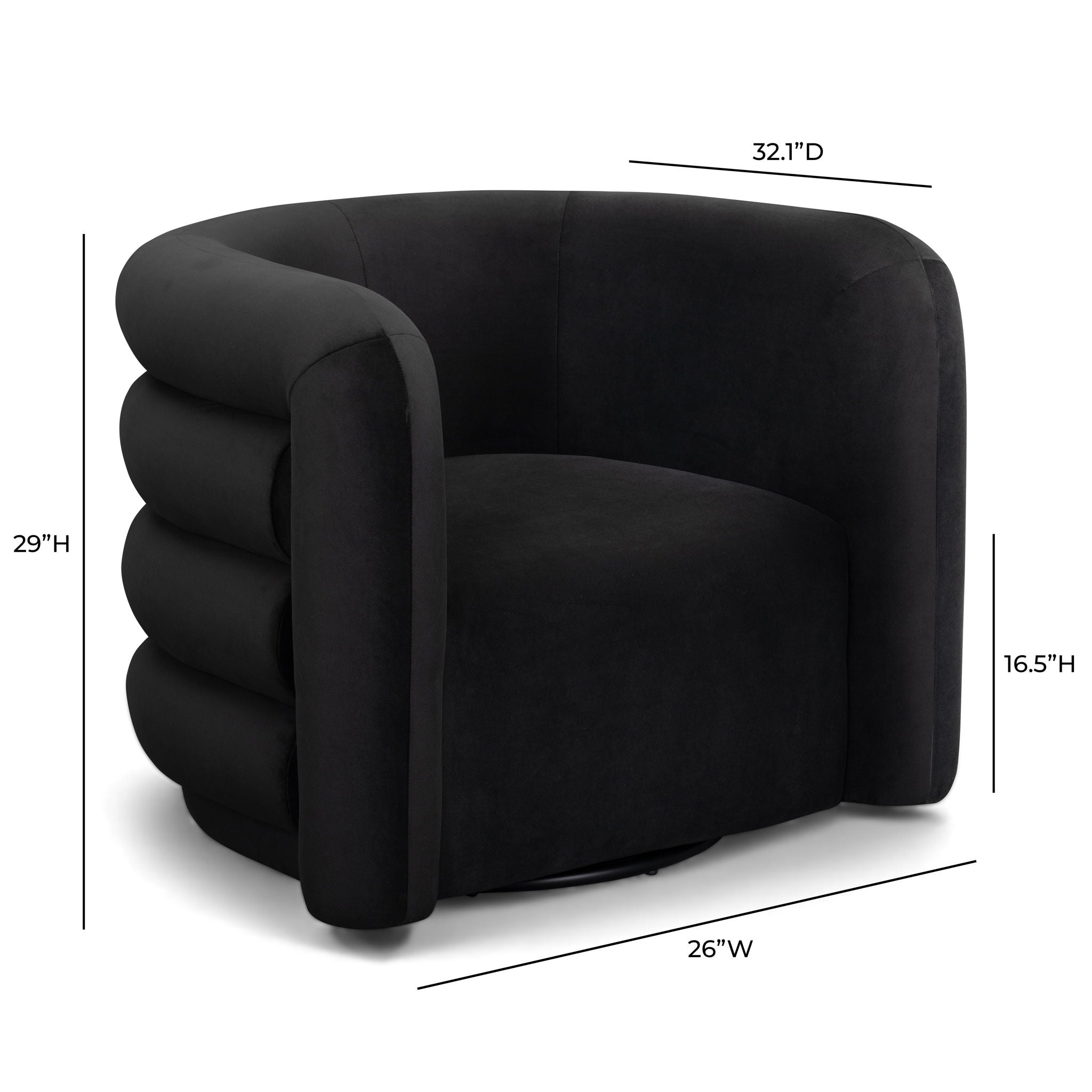 Curves - Velvet Swivel Accent Chair