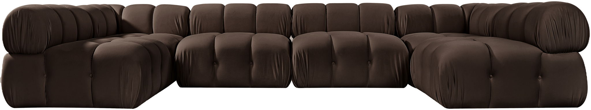 Orin - U-Shaped Velvet 6 Piece Modular Sectional