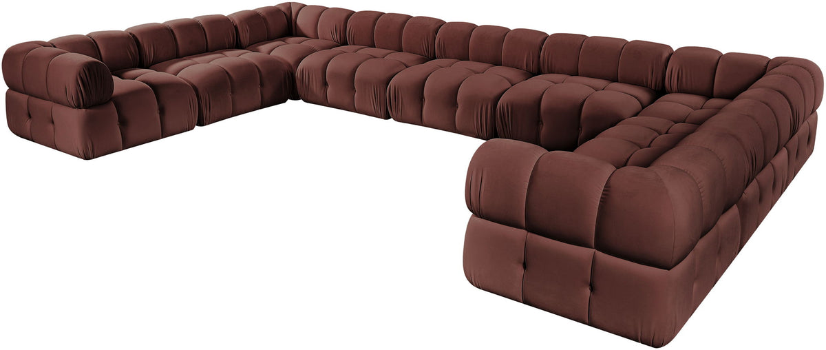 Orin - Velvet Performance Fabric Upholstered 9 Piece Sectional