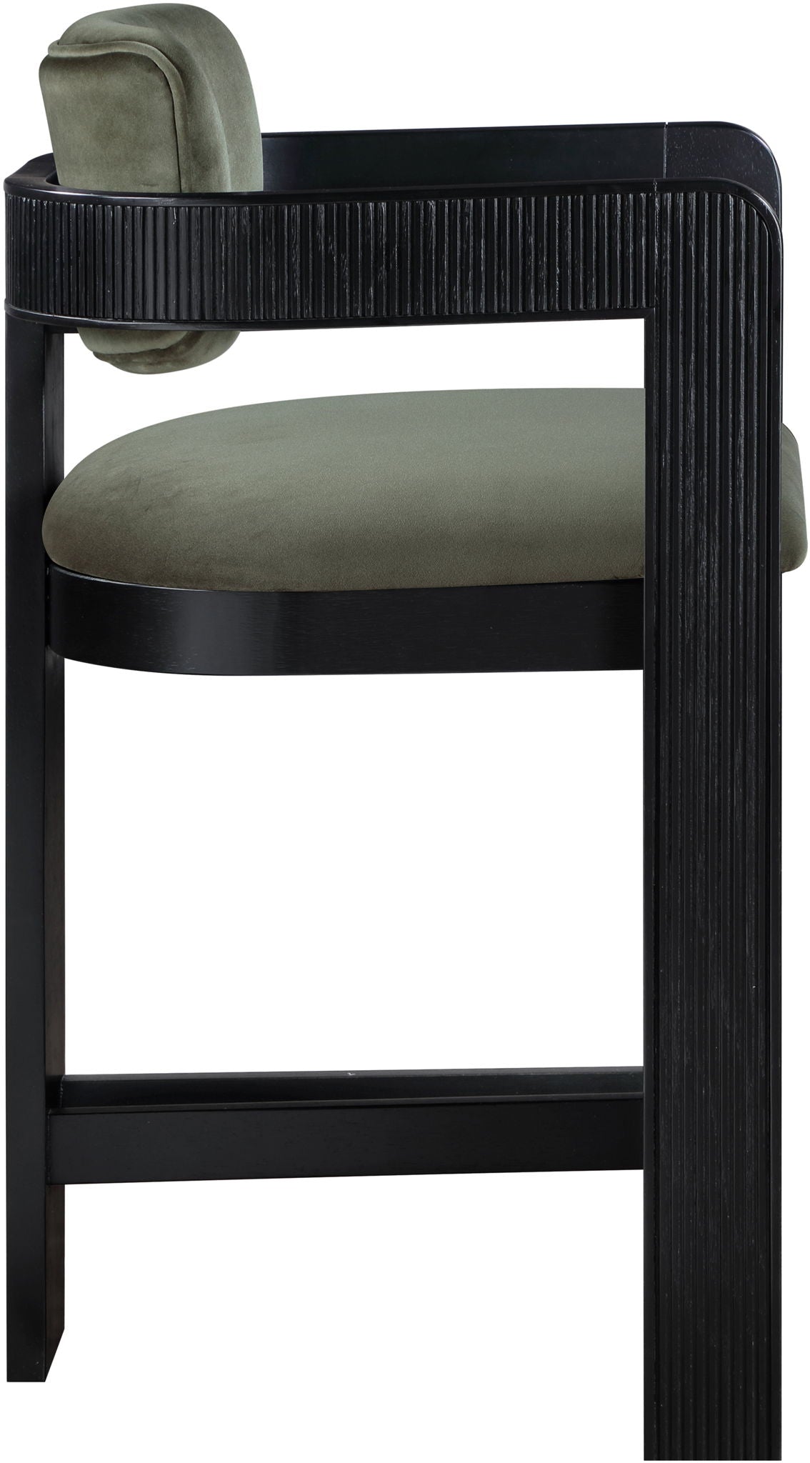 Sacha - Velvet Stool With Black Base