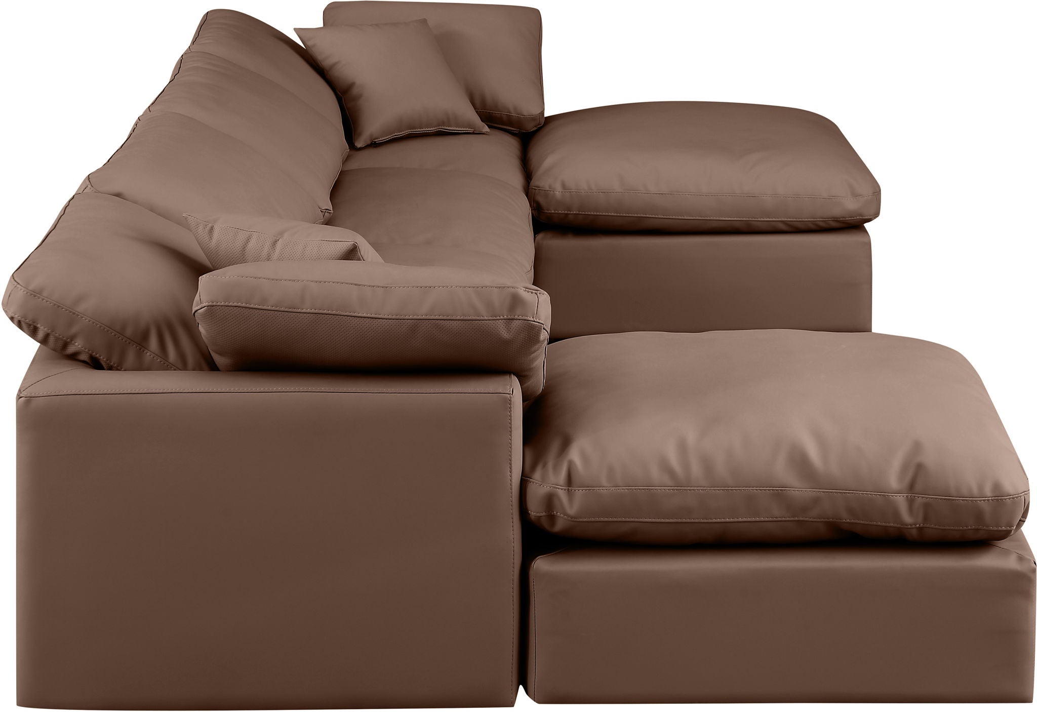 Indulge - Faux Leather 6 Piece Modular Double Chaise Sectional