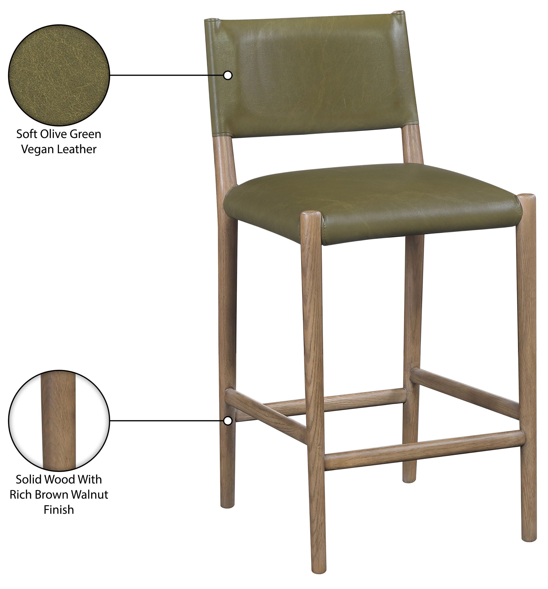 Andie - Upholstered Counter Stool - Brown Base
