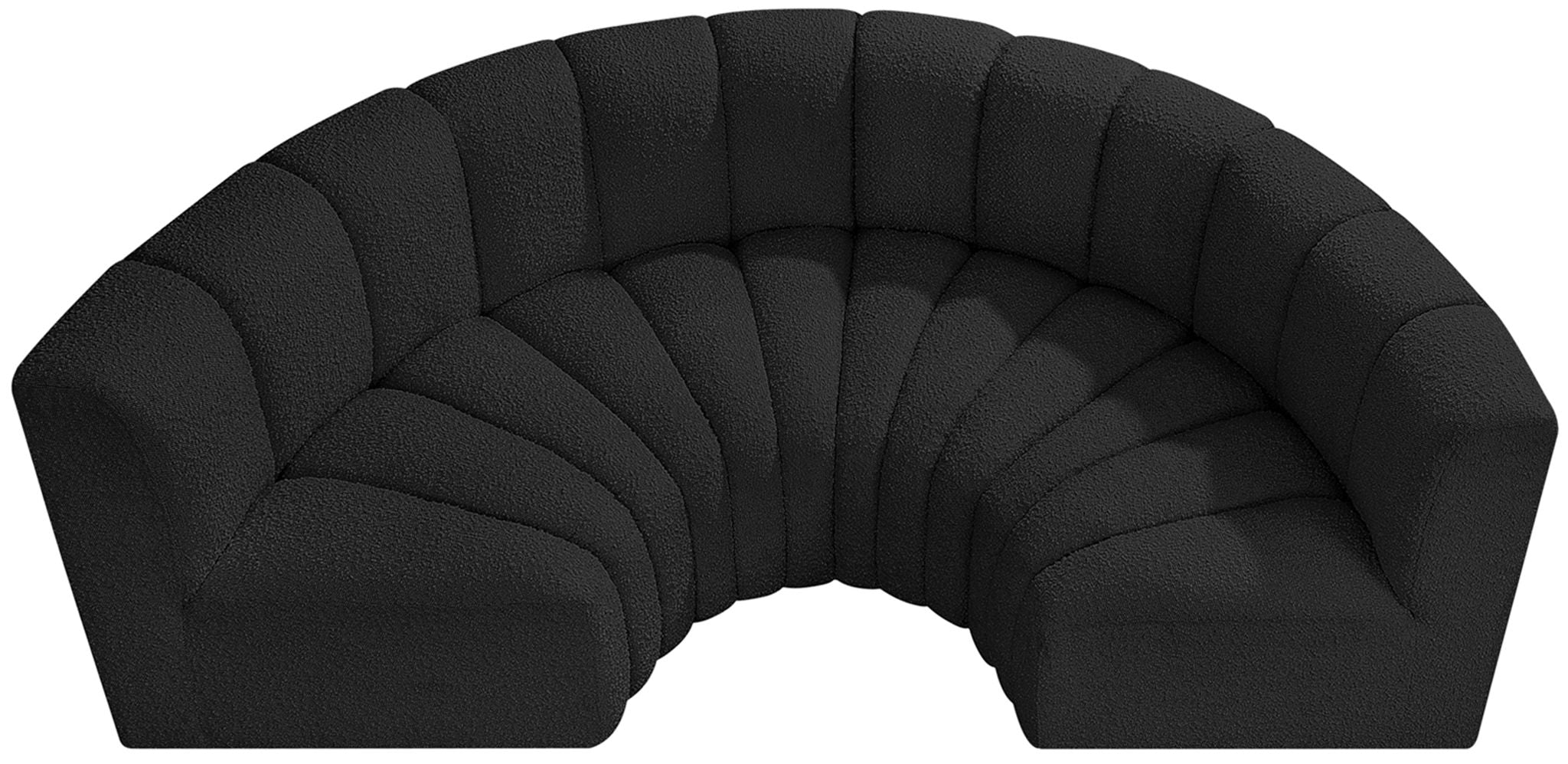 Arc - Boucle Fabric 4 Piece U-Shaped Modular Sofa
