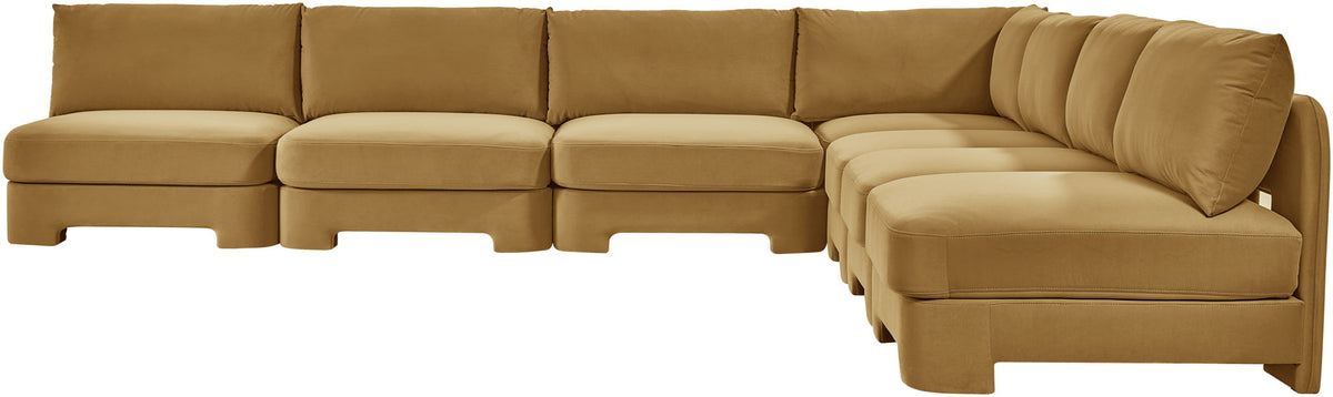 Hammond - Velvet Performance Fabric Upholstered 7 Piece Armless Sectional