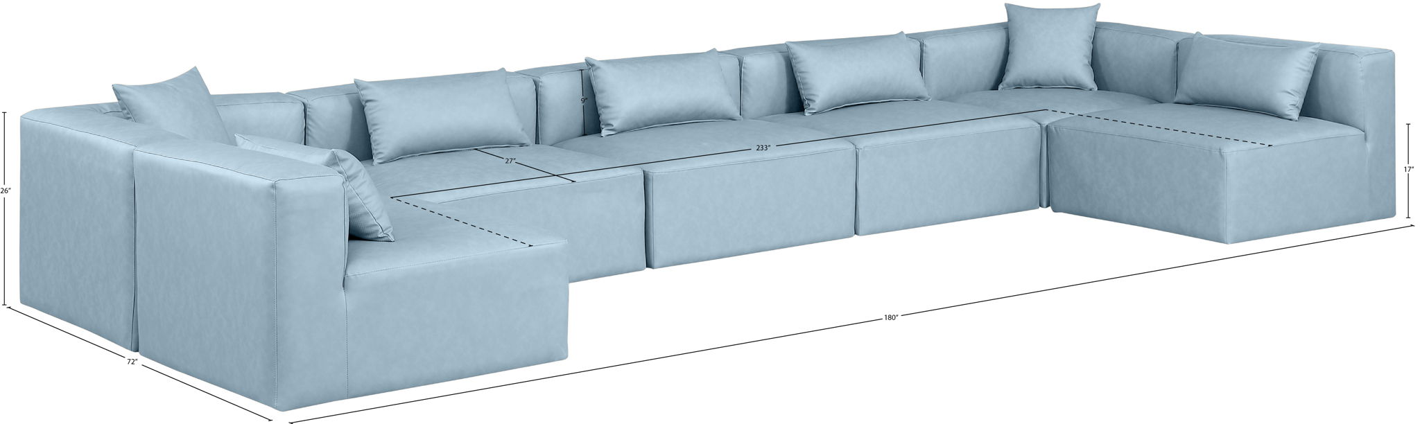 Cube - 7 Piece Modular U-Shaped Sectional