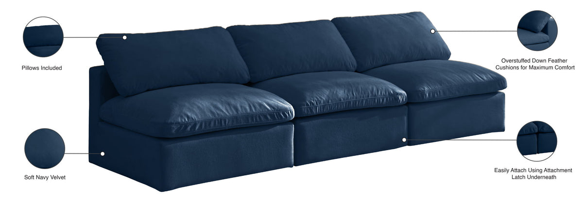 Plush - Modular Armless 3 Seat Sofa