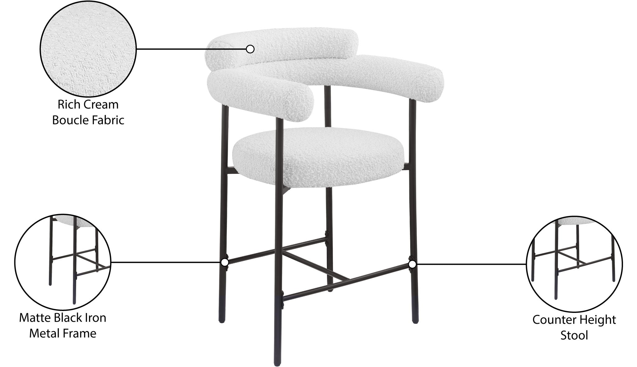 Blake - Counter Stool With Black Base (Set of 2)