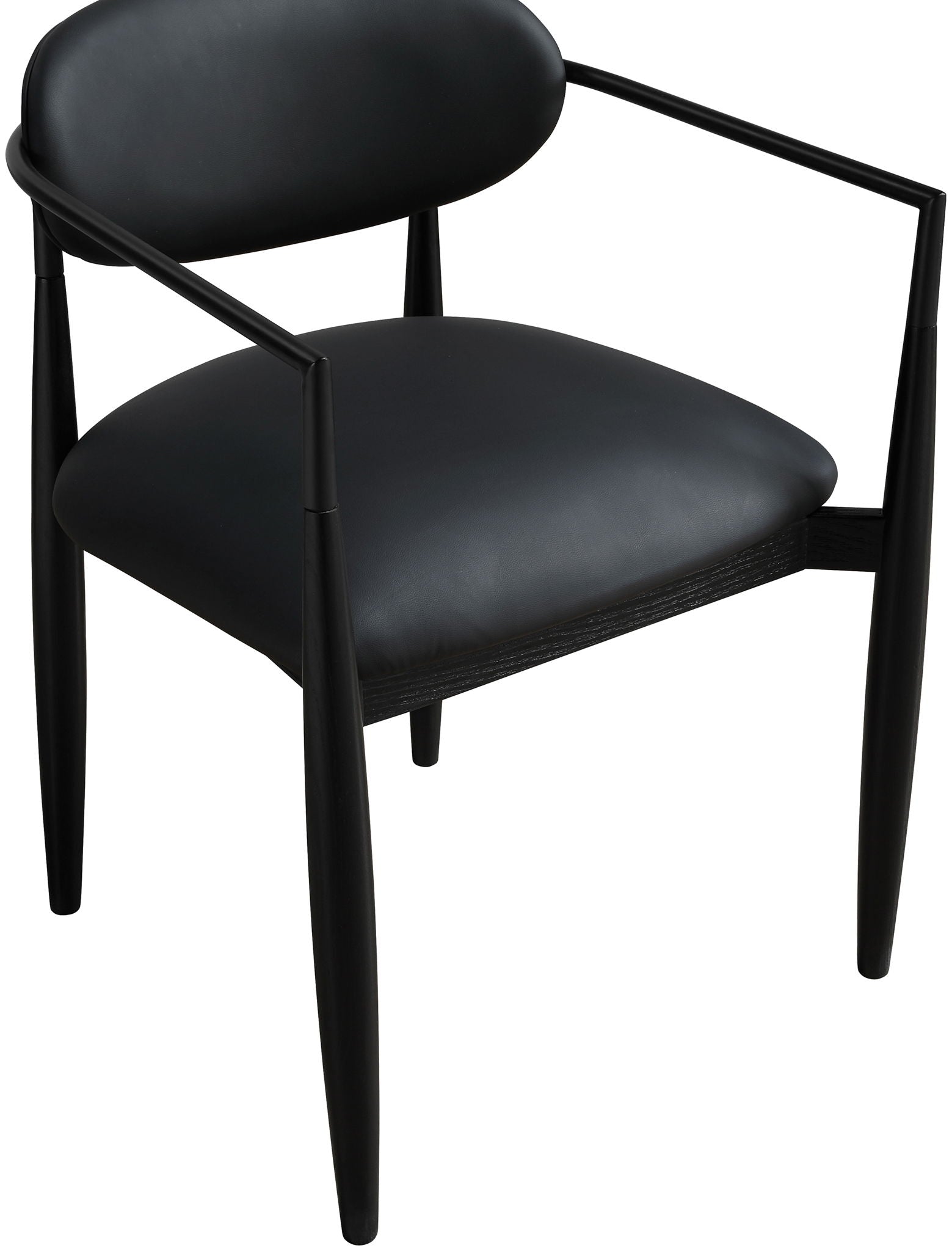 Riccio - Faux Leather Dining Arm Chair (Set of 2) - Black Frame