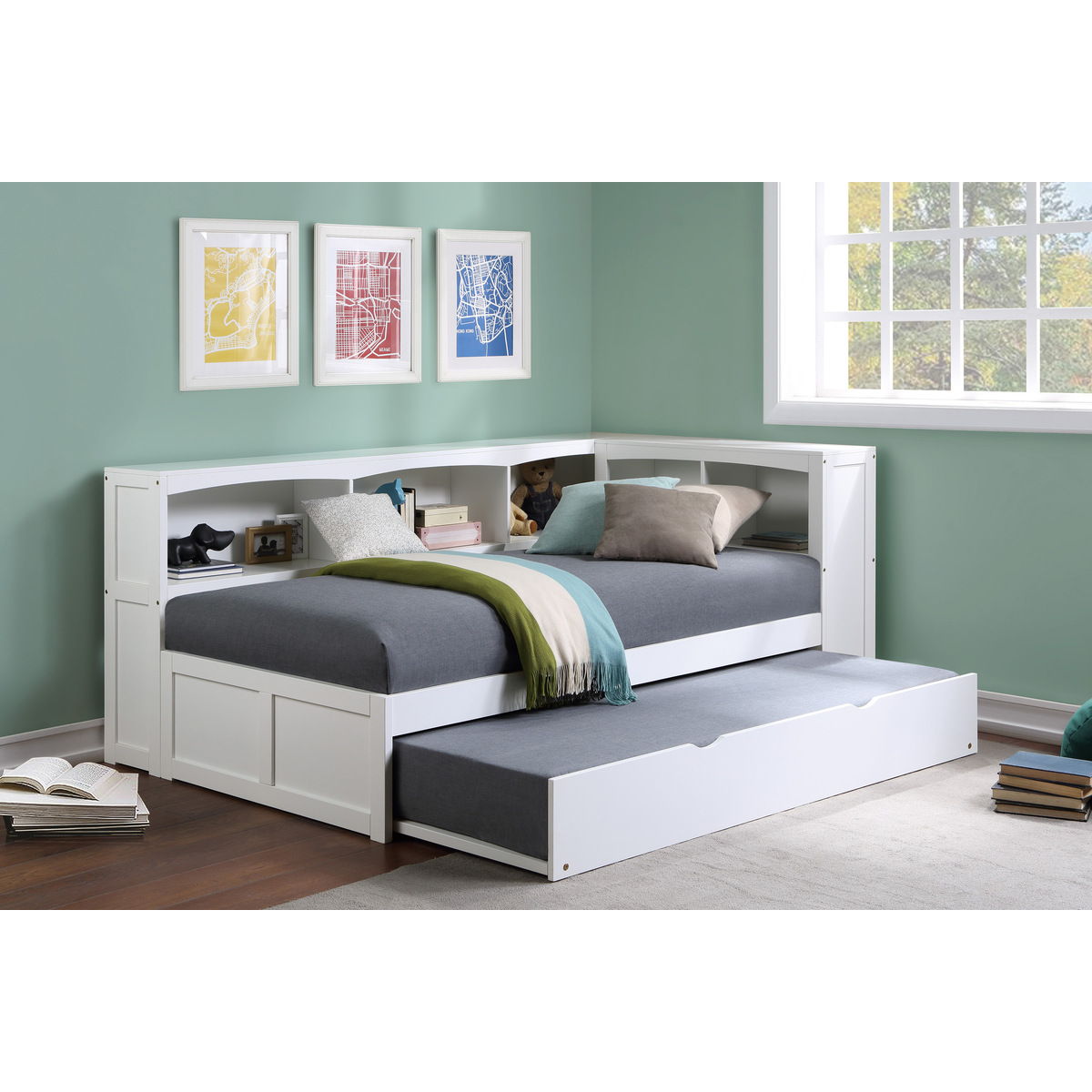 Galen - Bookcase Corner Bed