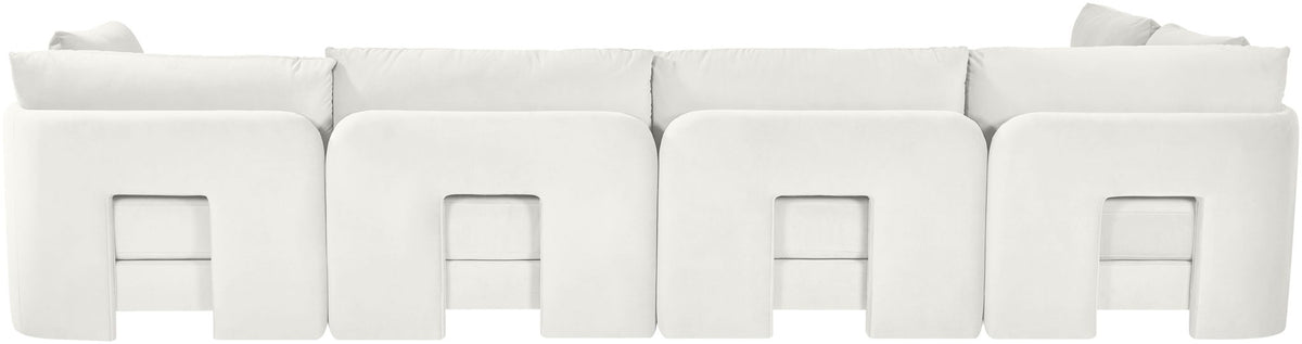 Hammond - Velvet Performance Fabric Upholstered 5 Piece L-Shaped Sectional