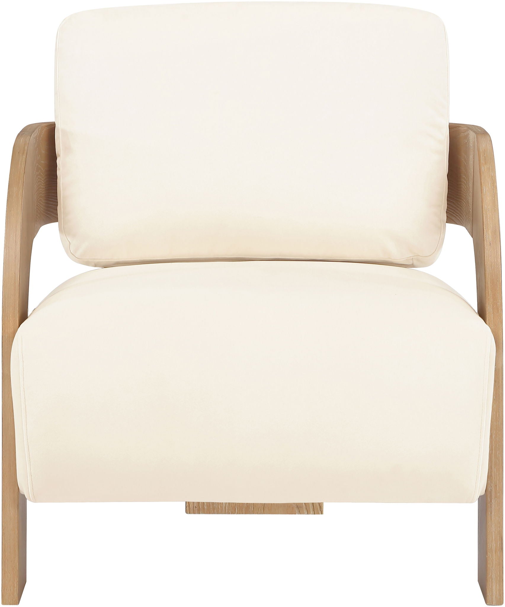 Cedra - Velvet Performance Fabric Upholstered Accent Chair - Natural Frame