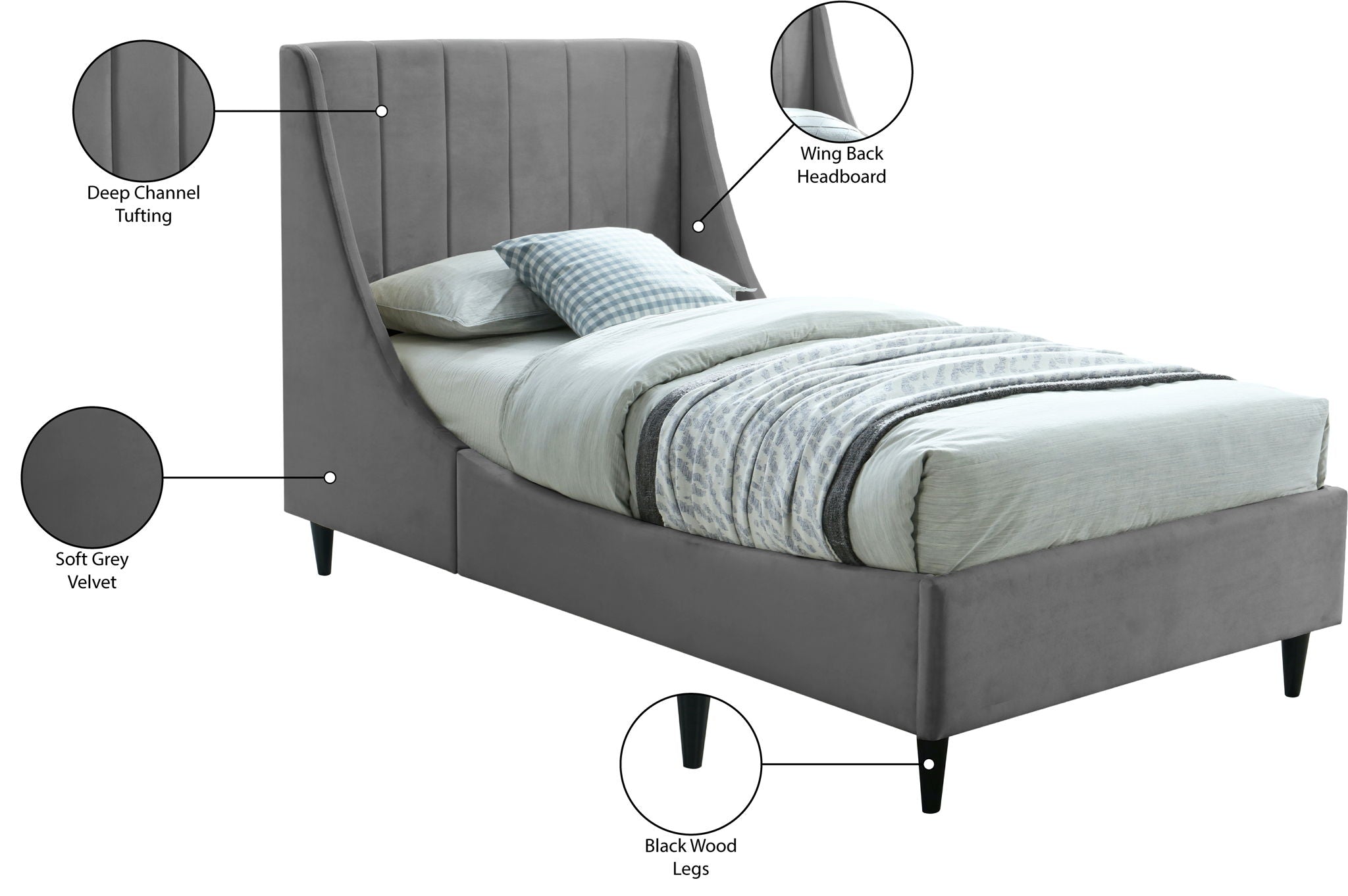 Eva - Velvet Bed