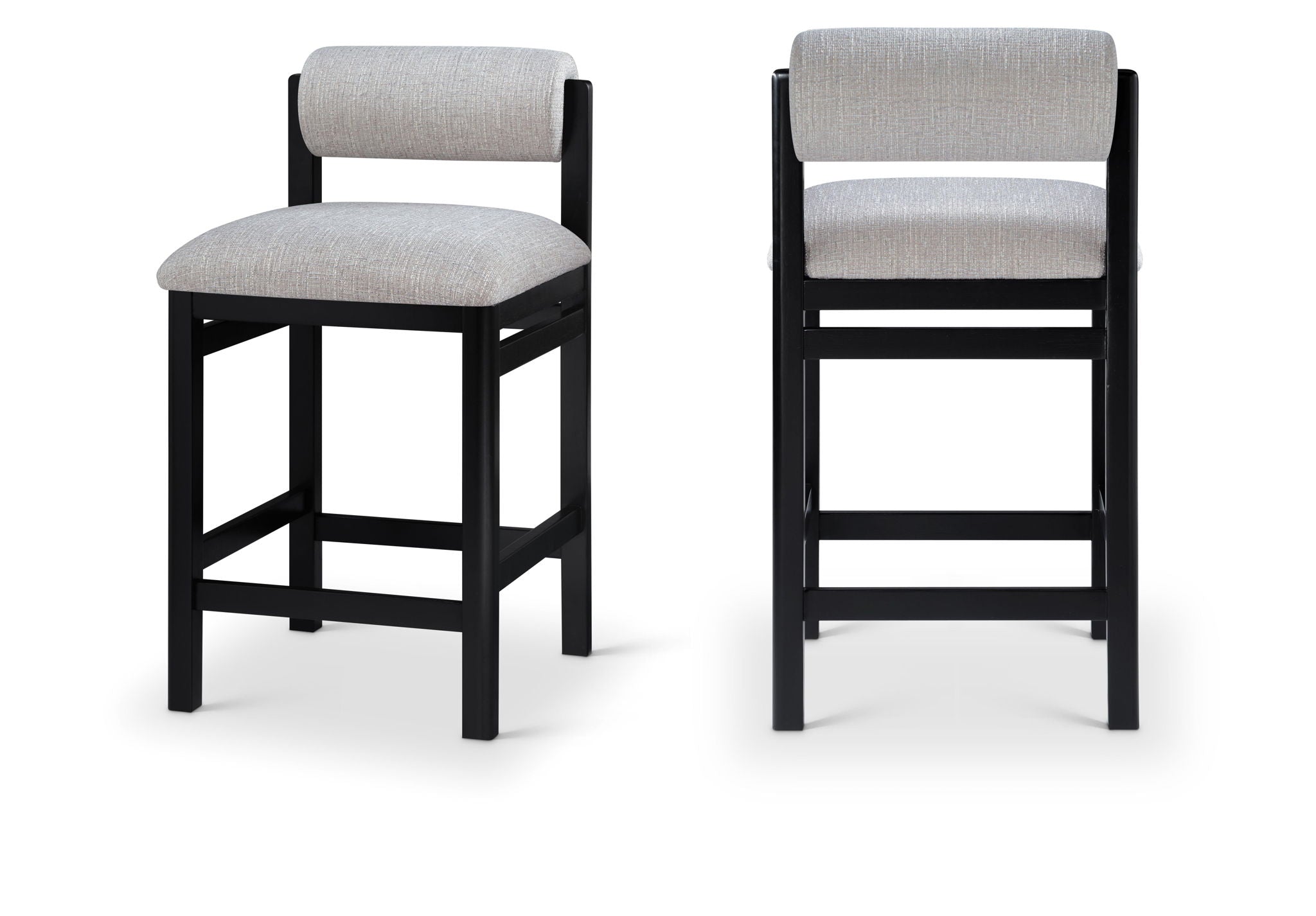 Roundhill - Fabric Counter Stool - Black Frame