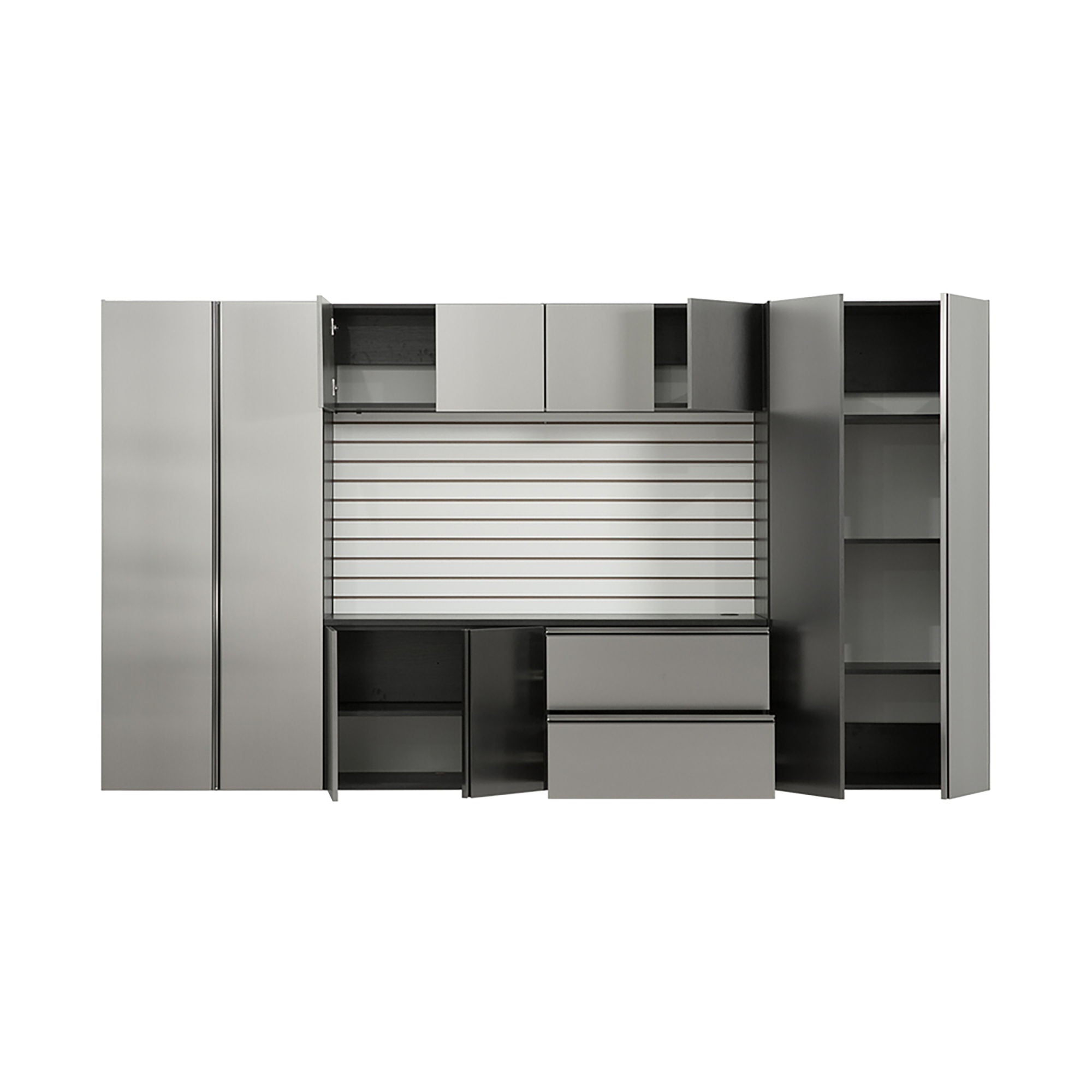 Nova Series - Garage Cabinet Set A With Soft Closing Doors - Metallic Gray