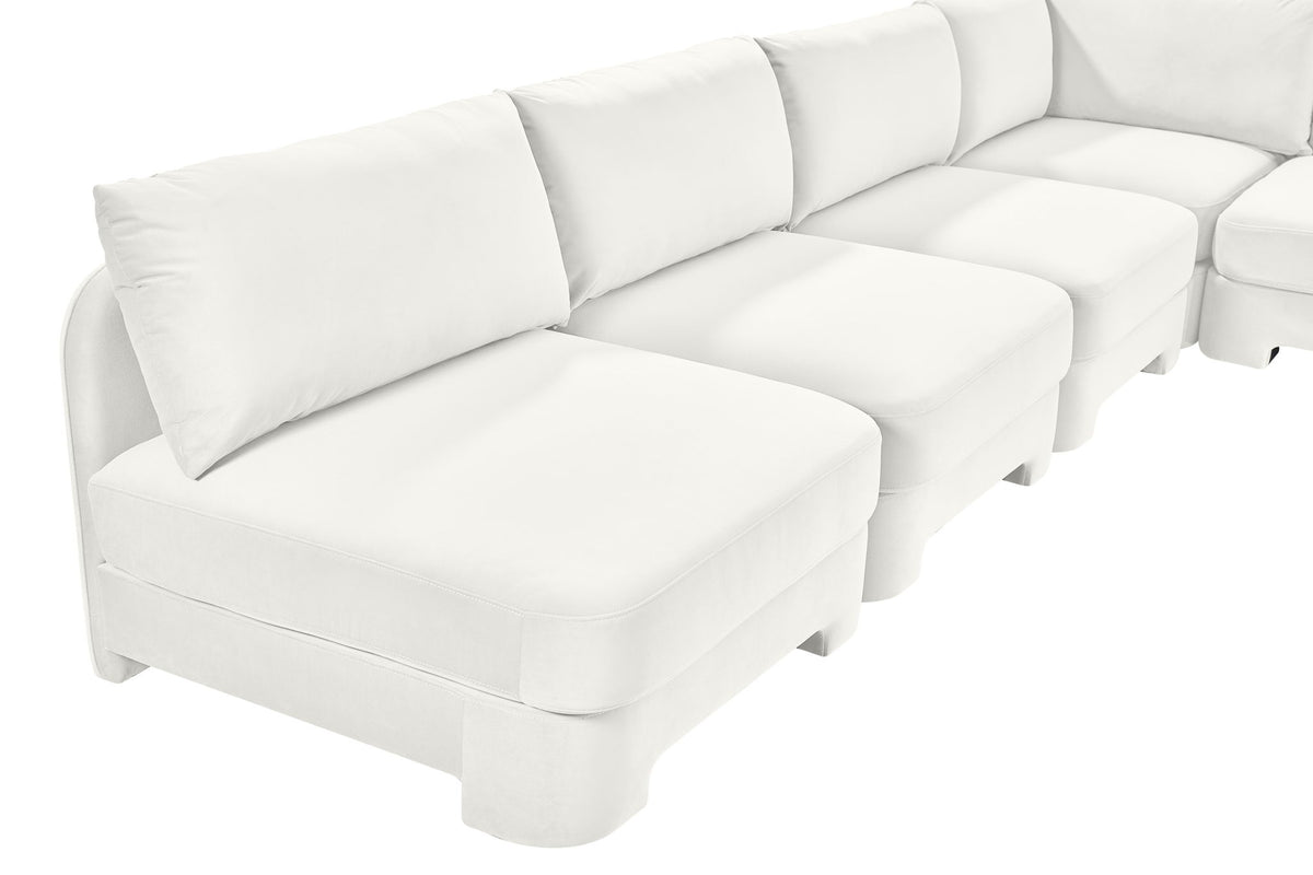 Hammond - Velvet Performance Fabric Upholstered 7 Piece Armless Sectional