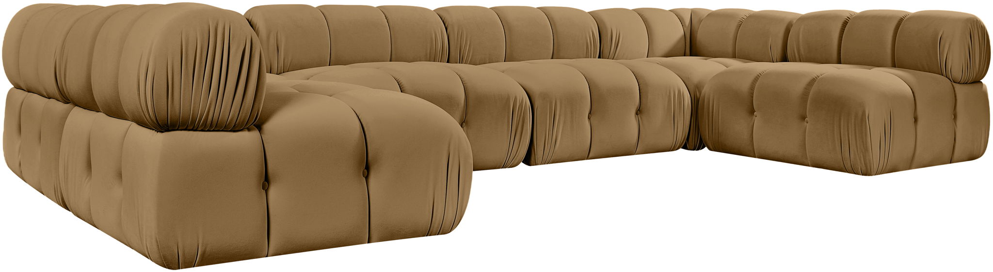 Orin - U-Shaped Velvet 6 Piece Modular Sectional