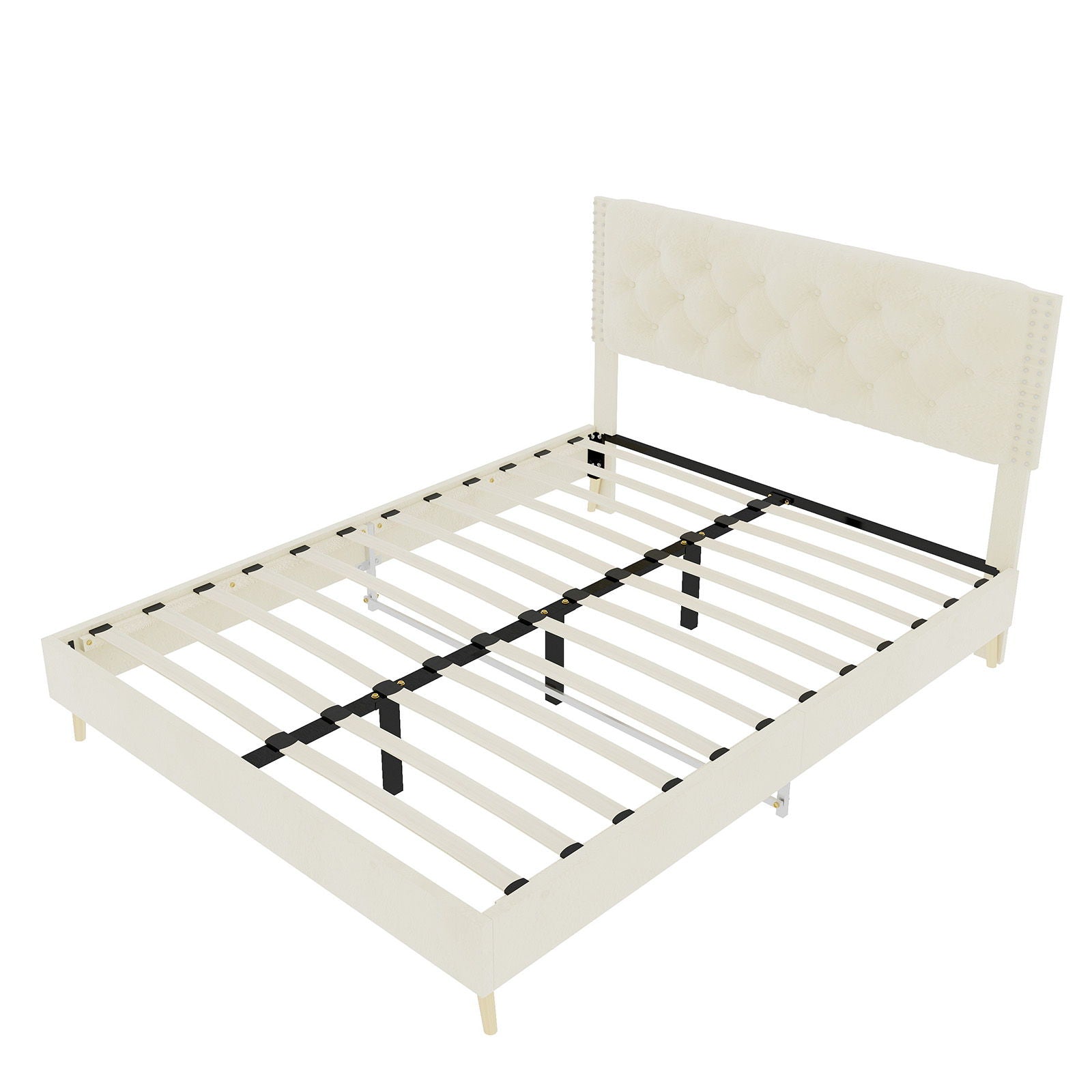 Upholstered Bed With Tufted Headboard