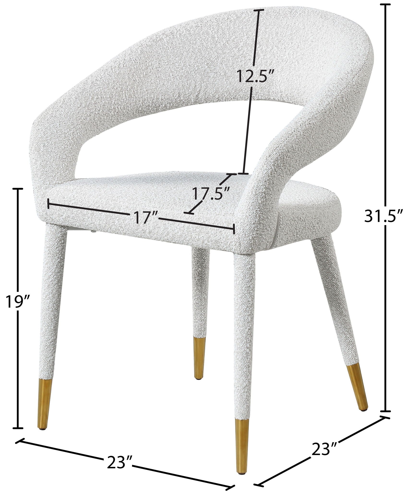 Destiny - Fabric Dining Chair - Cream