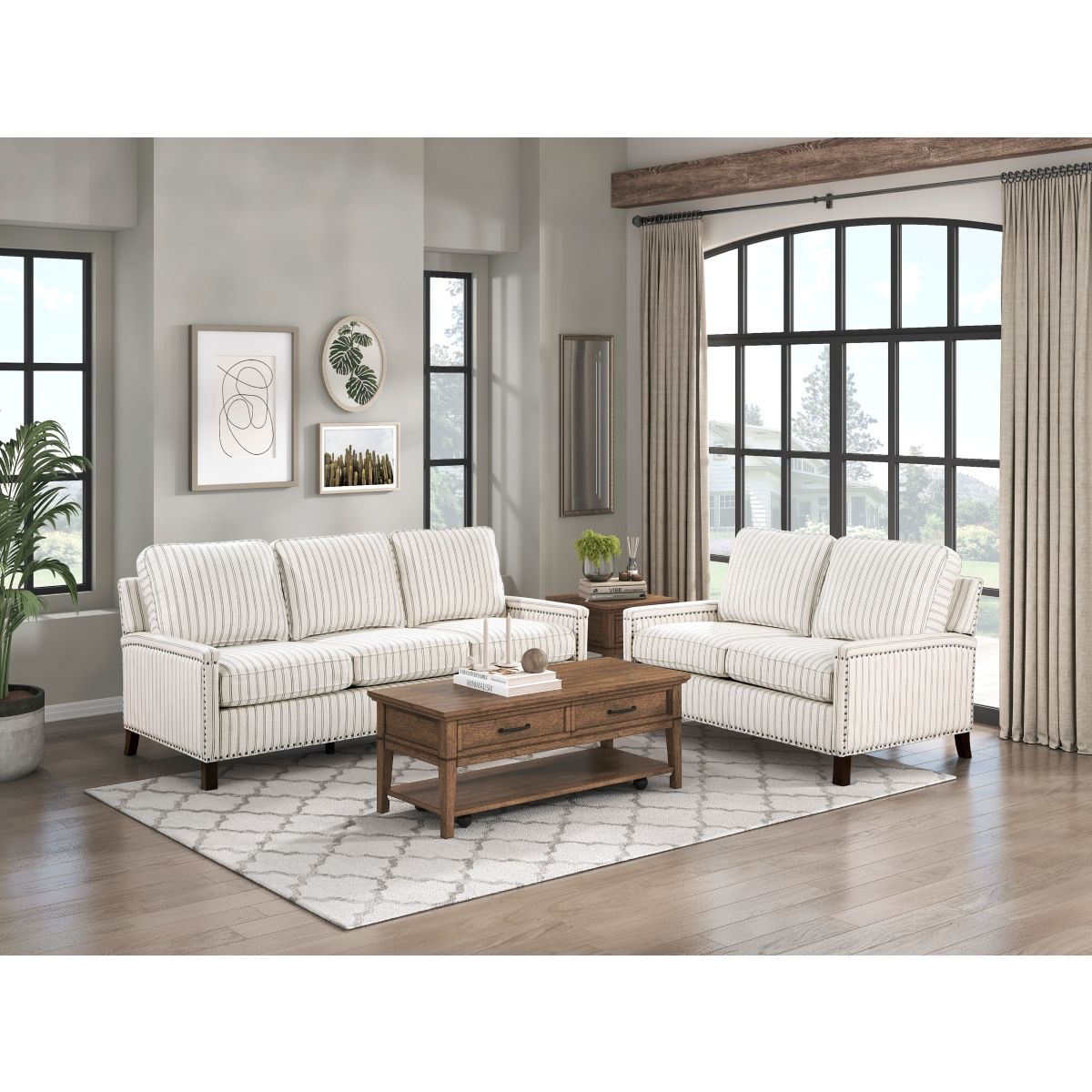 Landrum - Sofa - White / Gray