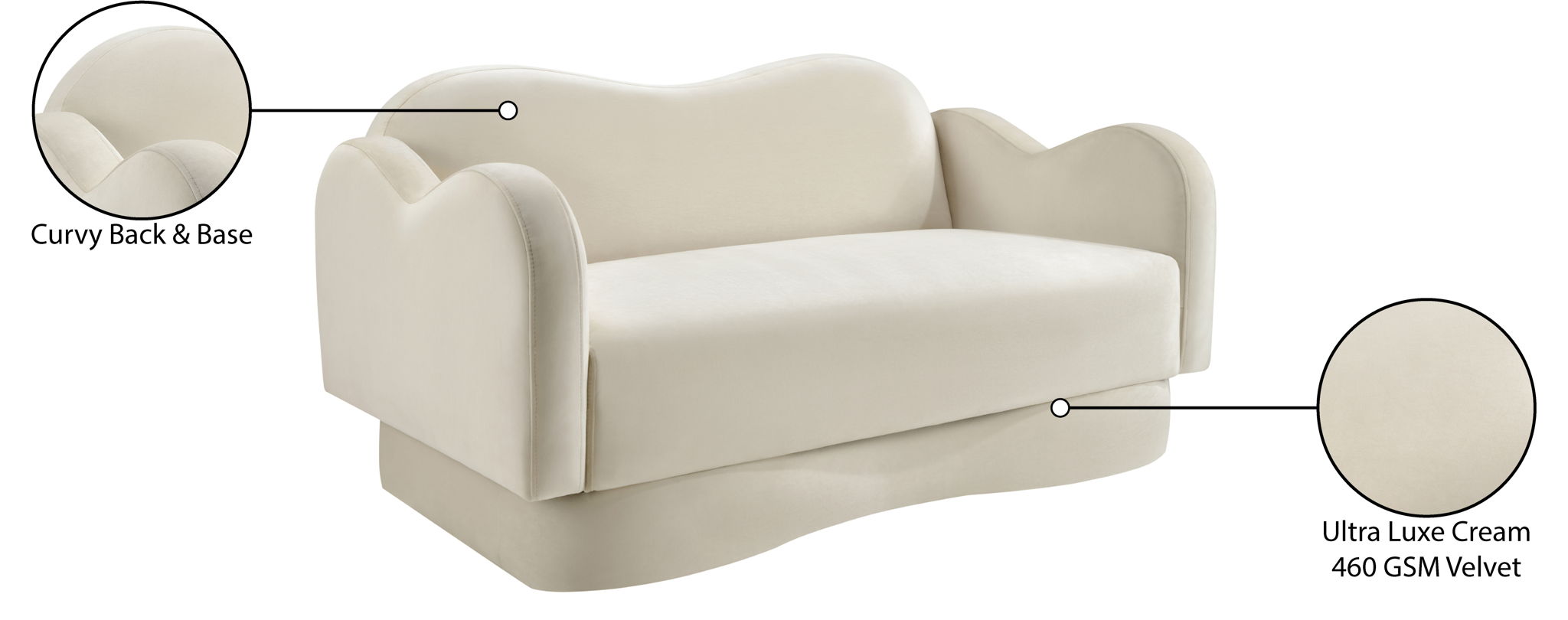 Bloom - Velvet Loveseat