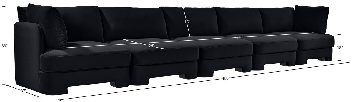 Hammond - Velvet Performance Fabric Upholstered 5 Piece Sofa