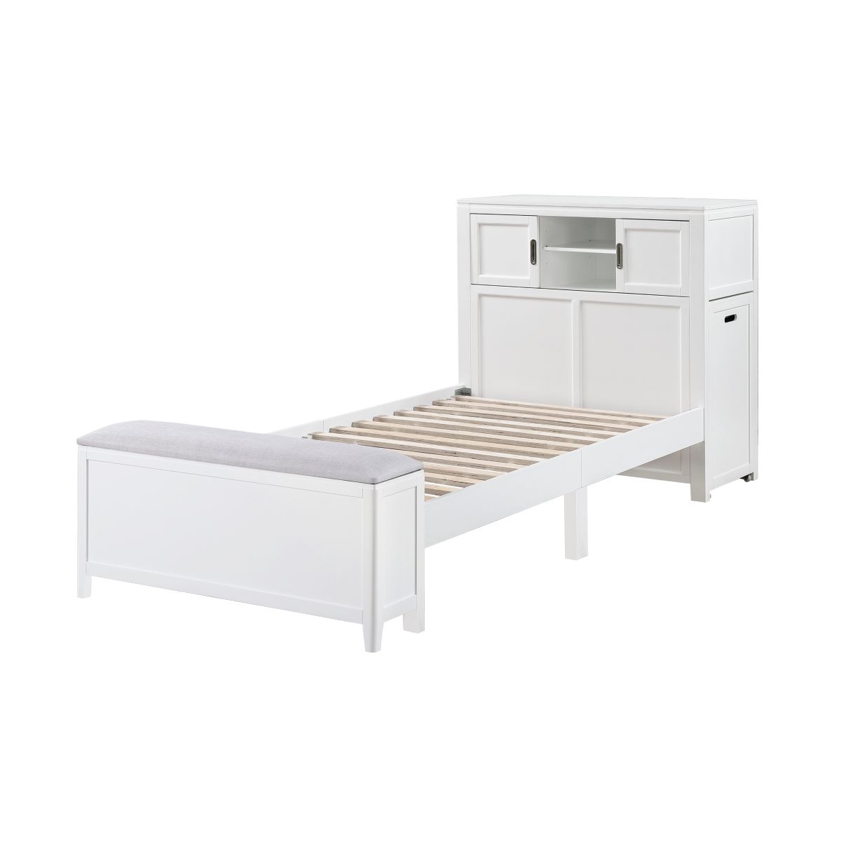 Sloane - Bookcase Bed With Hidden Desk, Stool And Storage Bench