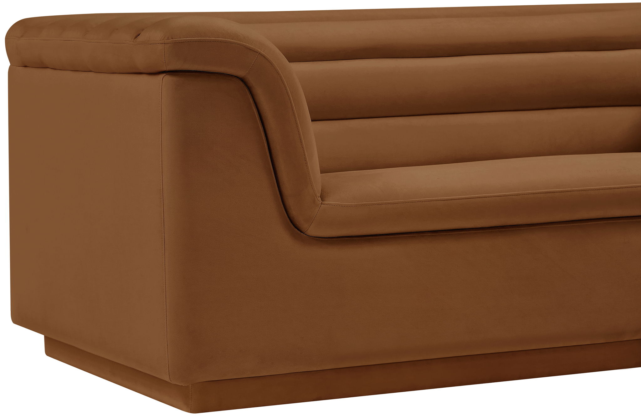 Cascade - Velvet Loveseat - Saddle