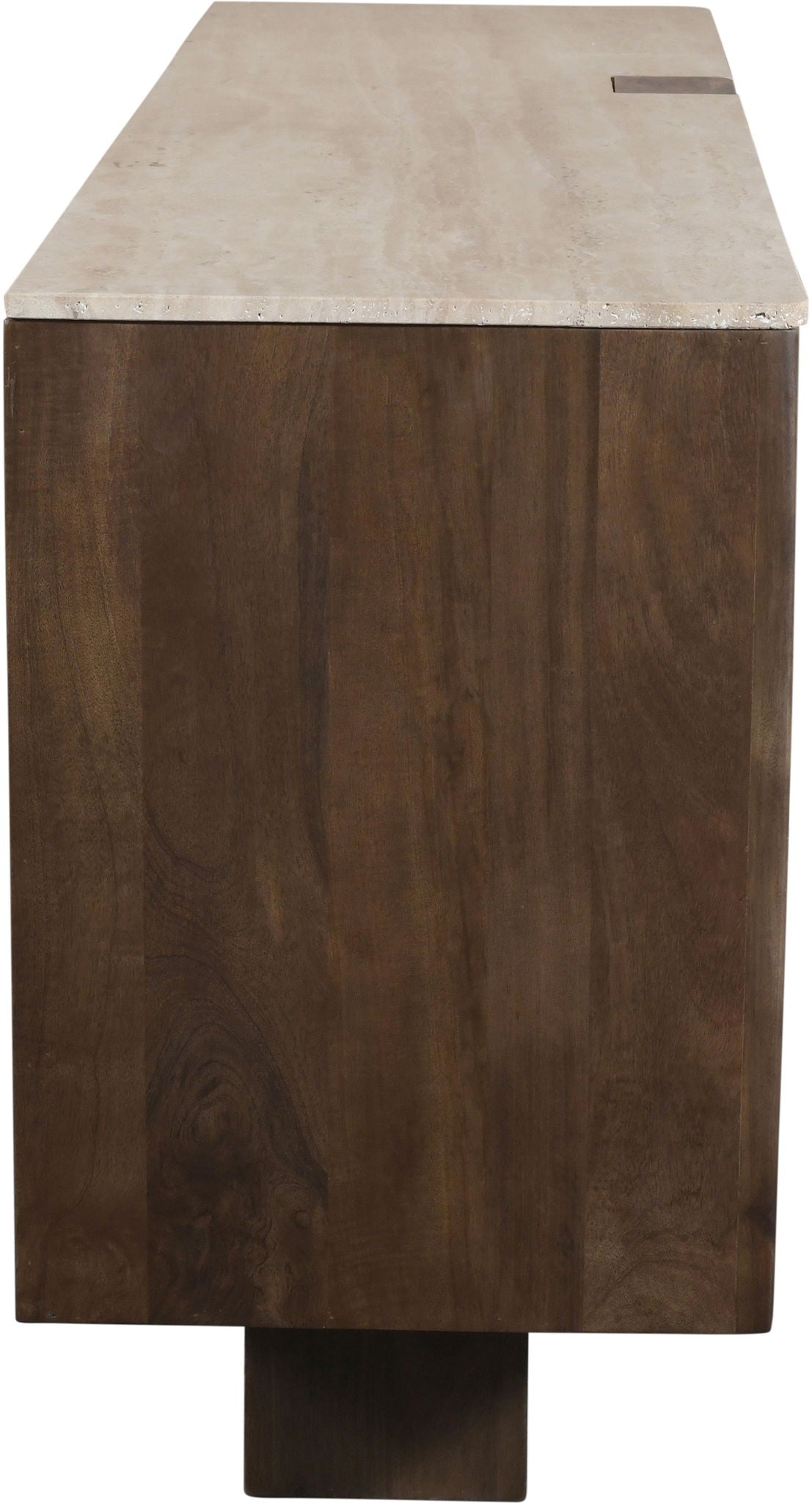 Pietra - Travertine And Mango Wood Sideboard / Buffet - Brown / Beige