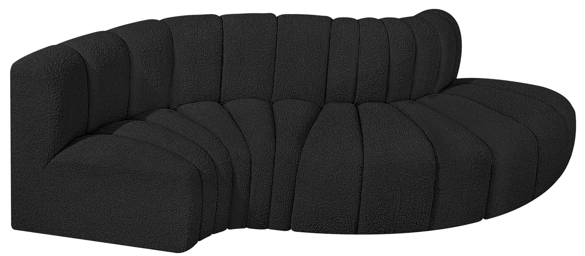 Arc - Boucle Fabric 4 Piece L-Shaped Modular Sofa