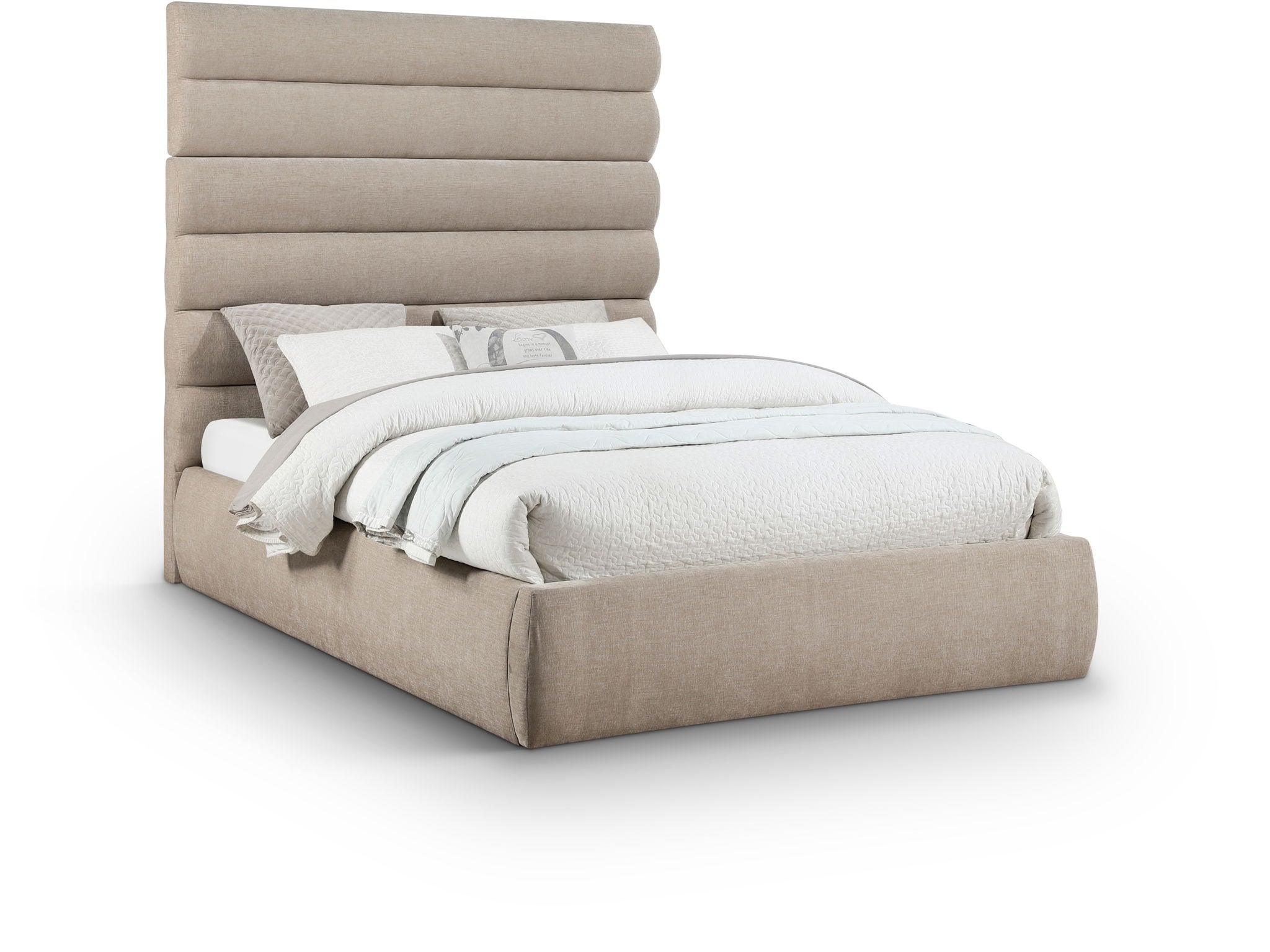 Adam - Chenille Fabric Bed With 70.5" Headboard