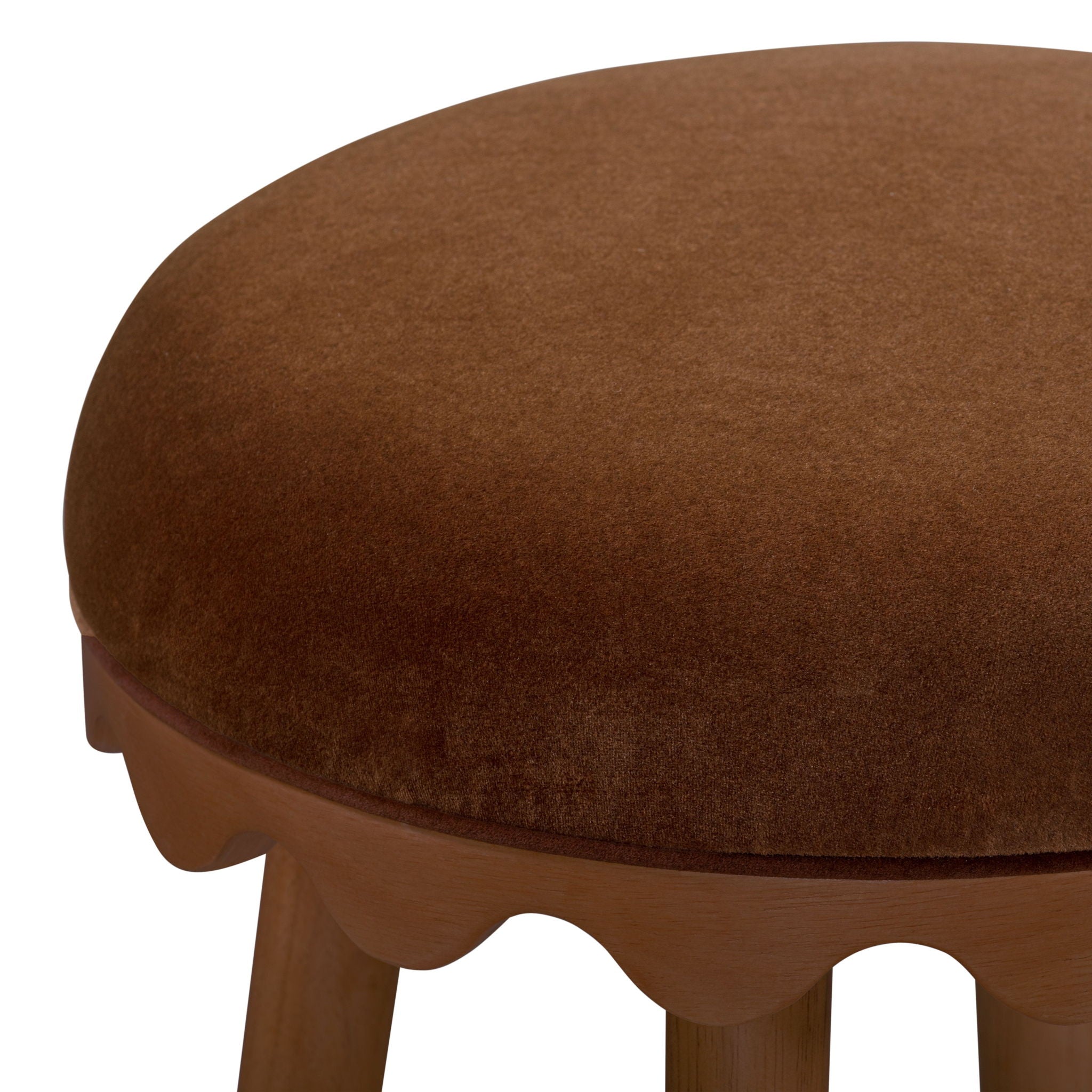 Oodle - Performance Vegan Mohair Light Walnut Stool