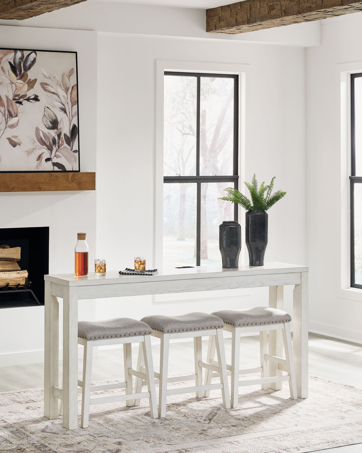 Robbinsdale - Rectangular Dining Room Counter Table Set (Set of 4) - Antique White