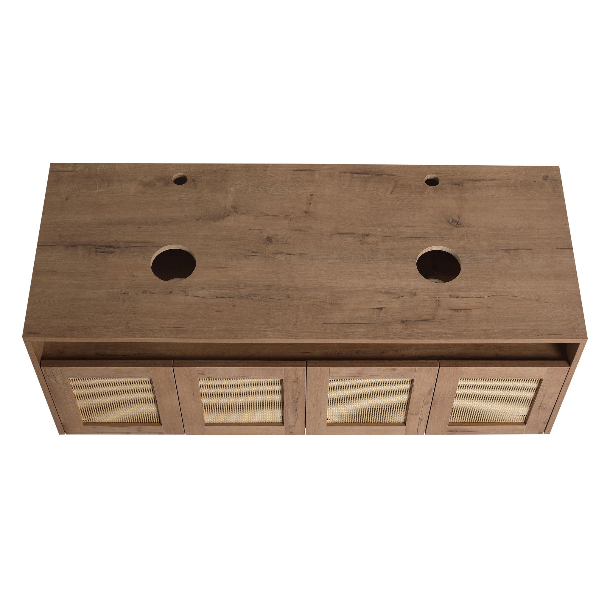 Bathroom Vanity With Art Sink And Storage Rack, Float Mounting Design