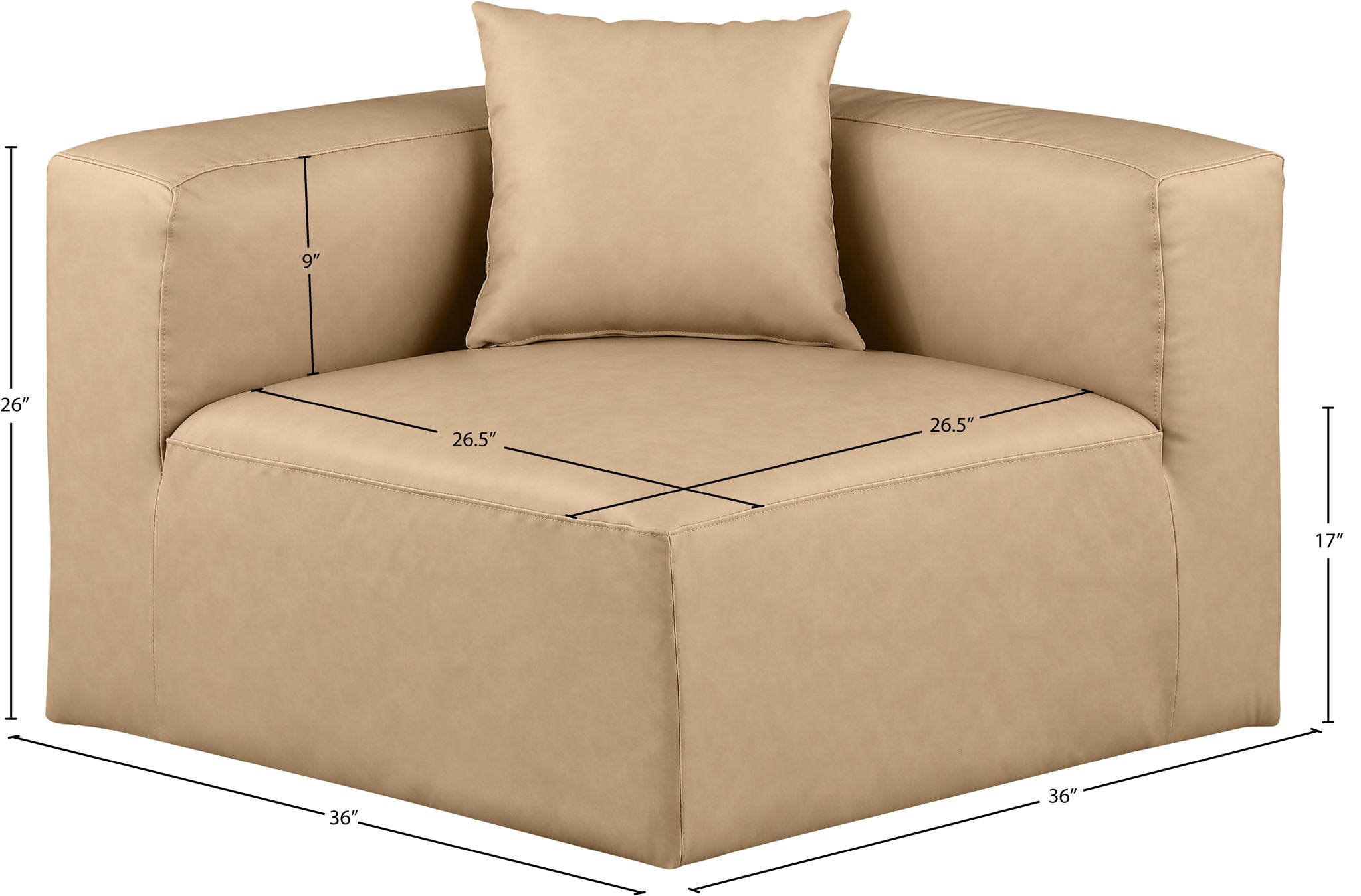 Cube - Corner Chair - Tan