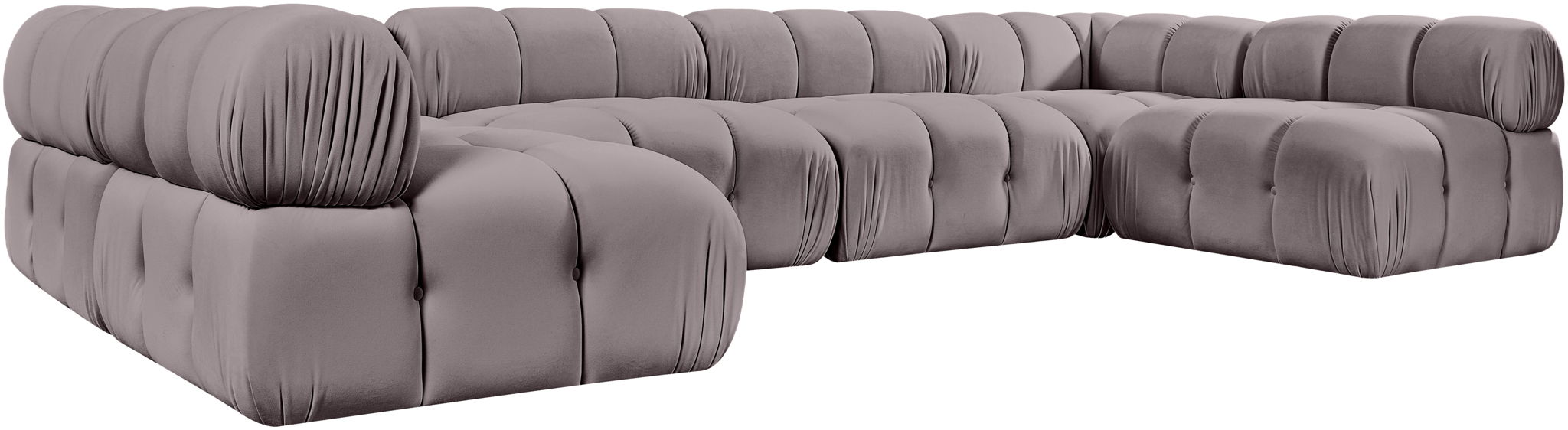 Orin - U-Shaped Velvet 6 Piece Modular Sectional