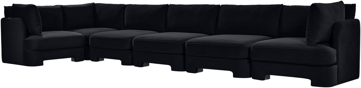 Hammond - Velvet Performance Fabric Upholstered 6 Piece L-Shaped Sectional