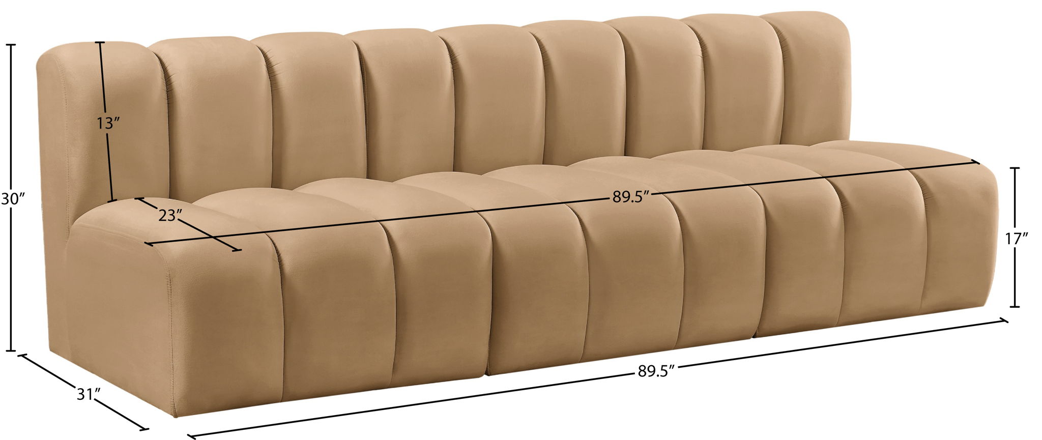 Arc - Velvet 3 Seats Modular Sofa