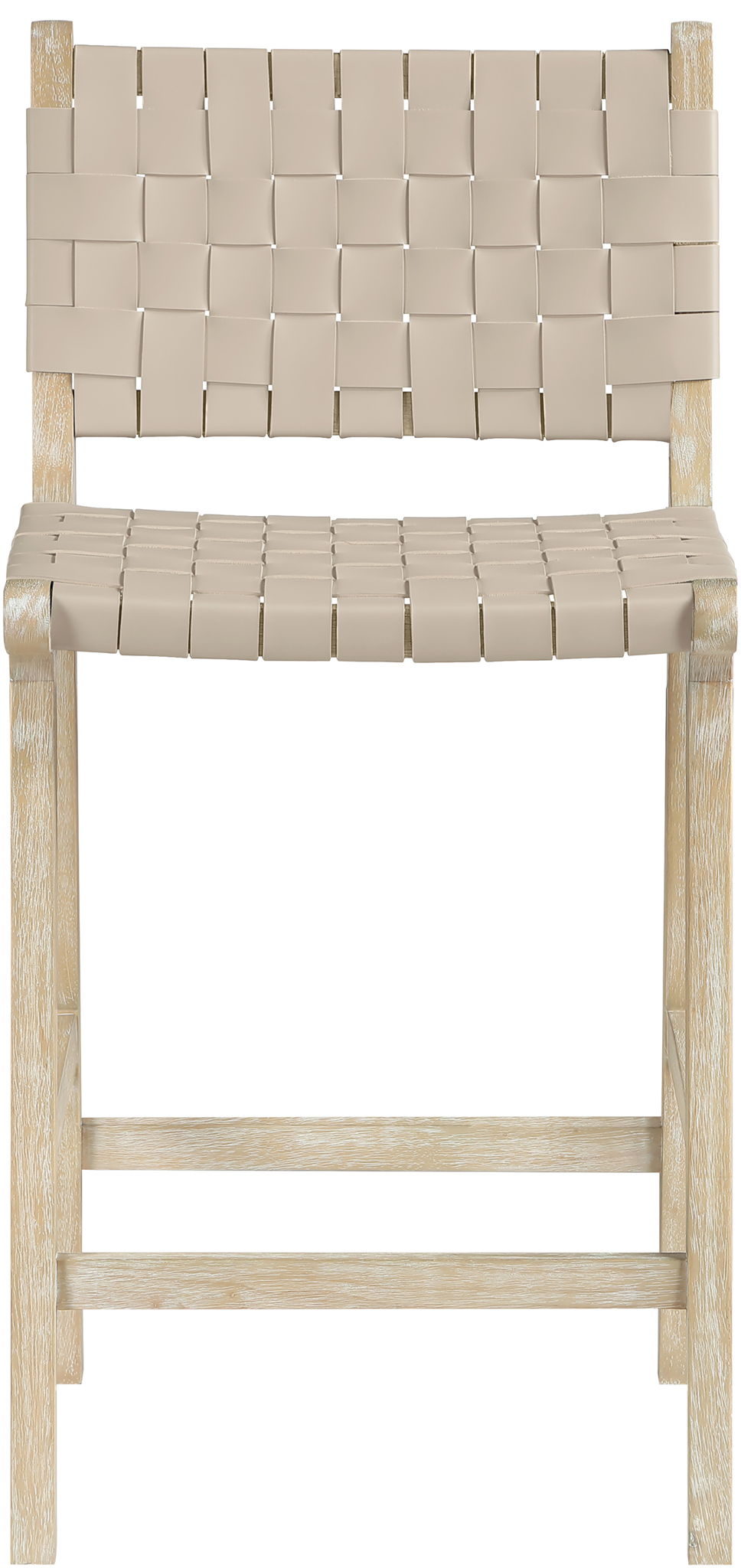 Entwine - Vegan Leather Upholstered Counter Stool - Painted Natural