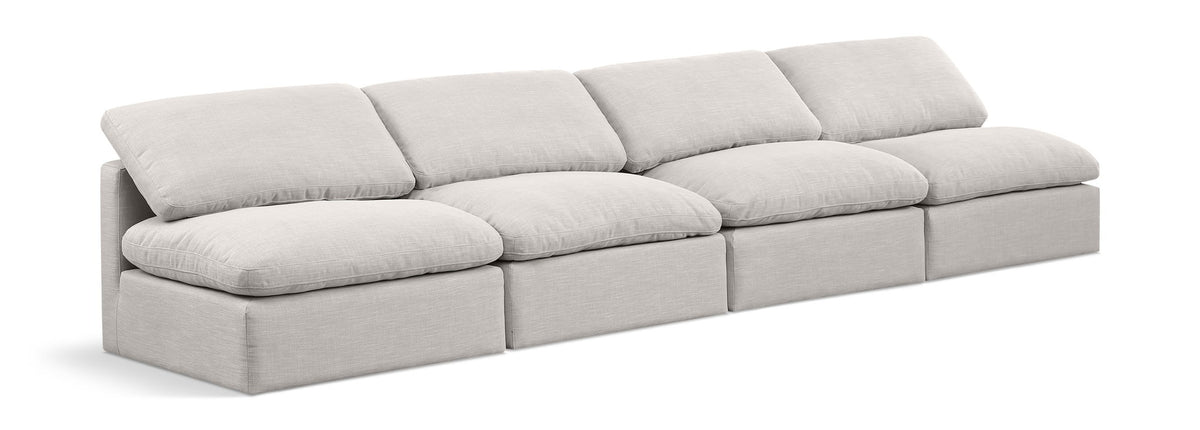 Indulge - Linen 4 Seat Modular Armless Sofa
